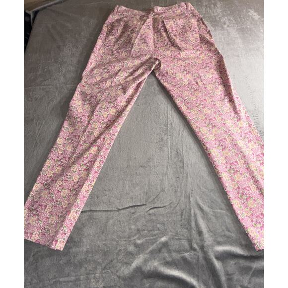 Ralph Lauren Pink Floral High Waisted Stretch Straight‎ Leg Pants Sz. 6 - Picture 11 of 13